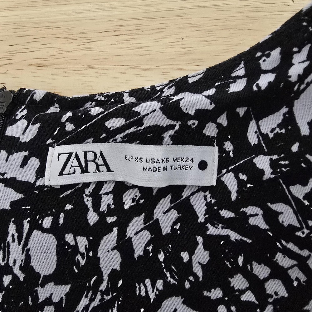 Zara Black and White Mini Dress - Picture 3 of 11